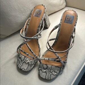 Dolce Vita Snakeskin Strappy Heels - Black and White Excellent condition